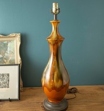VTG Lava Glaze Drip Table Lamp MCM Ceramic picture