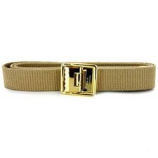 Marine Corps Tan Khaki Belt Cotton with 24k Plated Buckle & Tip 55