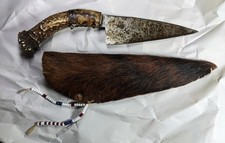 Knife Old Handmade American Indian Stag Handle picture