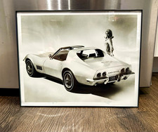Framed 1968 Chevrolet Corvette C3 B&W Promotional Style Photo Print 11