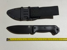 HUANG FU 10.5” Fixed Blade Hunting Knife Black Outdoor Camping w/ Sheath picture