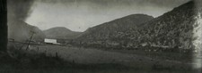 1906 Giant Dust Devil Tornado Old West Frontier Cabin Panoramic Photo Negative picture