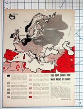 1930s Magazine Article WWII Era European Racial Map Old Gold Life Savers Ads picture