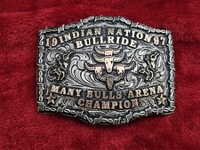 Mega Bull Bullriding☆1997☆RODEO CHAMPION TROPHY BUCKLE☆Indian Nation☆Rare☆55 picture