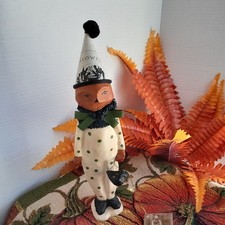 DEE FOUST for BETHANY LOWE HALLOWEEN PUMPKINHEAD with PARTY HAT w/ BLACK CAT JUG picture