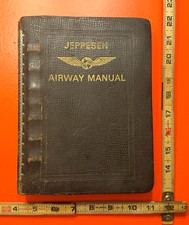 Vintage Jeppesen Airway Manual Leather 7-Ring Binder w/ Charts & Dividers picture