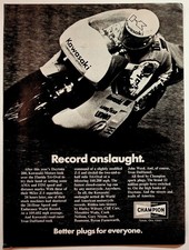 Kawasaki 1973 Print Advertisement 8x11 Motorcycle AMA FIM Records picture