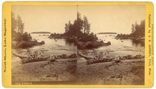 MICHIGAN STEREOVIEW - Isle Royale Scenery - JA Jenney 1880s RARE picture