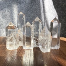 6PCS Natural clear quartz obelisk crystal WAND point healing random picture