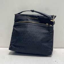 Michael Kors Black Monogram Kenly Large North South Crossbody Bag Gold Hardware picture