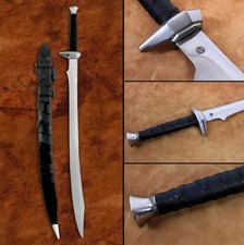 Beautiful Custom Handmade Halloween Fantasy D2 Steel Sword with Leather Sheath picture