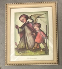 VTG MJ Hummel “Her Guardian Angel” 9”x11” Framed Print Wall Art picture