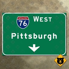 Pittsburgh Pennsylvania Interstate 76 West overhead highway road sign 15x10 picture