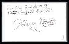 Harry Monty - Actor - 3x5 Card - Signed / Autograph (d) picture