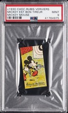 1930 CHOCOLATERIE RUBIS VERVIERS MICKEY MOUSE MICKEY EST BON TIREUR PSA 9 picture