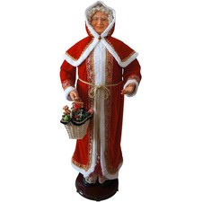 Fraser Hill Farm 4.8 ft Life-Size Dancing Mrs. Claus with Basket Animatronic Fig picture
