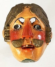 VTG GUATEMALAN HAND CARVED WOOD FOLK ART SPANIARD CONQUISTA DANCE MASK GUATEMALA picture