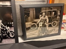 Harley-Davidson Vintage Framed Motorcycle Photo Prints Set Lot picture