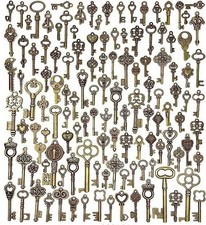 Lot Of 125 Vintage Style Antique Skeleton Furniture Cabinet Old Lock Keys Jewelr picture