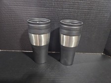 2x Black 16oz Travel Mug w/ Lid picture