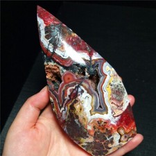 TOP 373G Natural Polished Mexico Banded Agate Crystal Stone Collection QH06 picture
