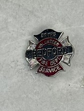 Vintage Bedford Volunteer Fire Department 30 Years Service Firefighter Pin picture