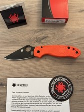Spyderco Para 3 LW DLC CTS-XHP Orange FRN Cutlery Shoppe Exclusive NEW C223PORBK picture