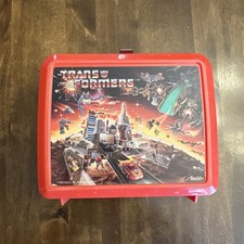 1986 Aladdin Hasbro Transformers Vintage Plastic Lunch Box *Read* picture