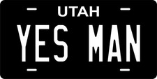 UTAH White on Black - Personalized Novelty Plate Auto Bike Motorcycle picture