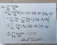 Rare Albert Einstein Original Hand Written Equation On Paper picture