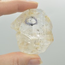 Fluid Inclusion / Enhydro Raw Quartz Point - Moving Black Sand - 69 grams - 1 Co picture