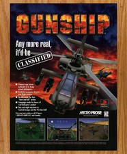 Gunship Attack Helicopter Micro Prose Video Game Print Ads Poster Promo Art 1996 picture
