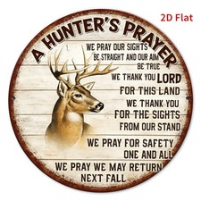 Hunter'S Prayer Deer Hunting with Prayer Tin Metal Signs Home Décor 8x8  picture