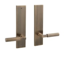 New Antique Brass Yasmeen Dummy Passage Interior Door Set Lever Handle Left picture
