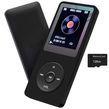 MP3 Player 128GB with Speaker Earphone Portable HiFi Lossless 128GB, Black  picture