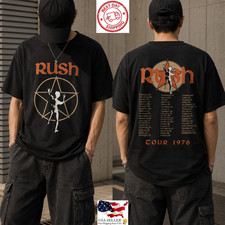 Rush Tour 1976 Vintage Rock Band Shirt Double Sided Concert Tee picture