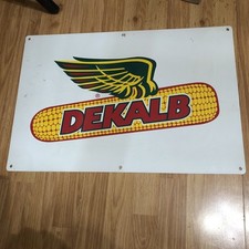 ORIGINAL DEKALB ASGROW DOUBLE SIDED SEED CORN ADVERTISING METAL SIGN 24” X 16 #2 picture