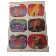 VTG Dragons Lair Giddy Goons Sticker Sheet Cartoon Scratch Sniff Don Bluth 1983 picture