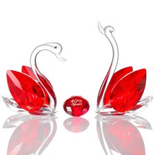 Happy 40th Anniversary Crystal Swan Gifts for Couples, 40 Years Ruby Wedding ... picture