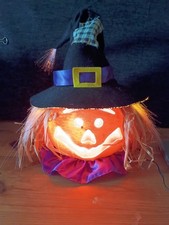 Fiber optic Gemmy Halloween Jack-o'-Lantern Scarecrow Pumpkin Light Indoor picture