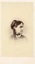 CDV Civil War Era Woman Profile Ringlets Neck Ribbon Broach Earrings Wash. DC picture
