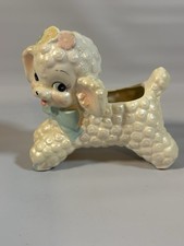 Vintage MCM Shiney Lacquer Playful Ceramic Sheep Lamb Planter picture