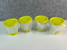 Set 4 Tupperware Jel-ette Jello Lime Green Individual Cup Mini Molds Pudding NEW picture
