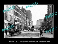 New York City Ny Usa View Of Broad St & Stores c1900 Old Large Historic Photo picture