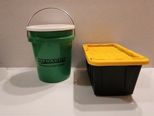 Menards Mini Bucket W/ Lid, Teeny Tote 0.5-Quart BPA-Free, 4in Tall HTF 2 Pack picture