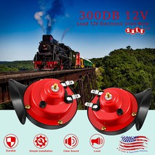 1Pair 12V high and low tone Super Loud Horn water proof car Horn picture