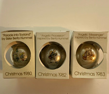 Schmid Limited Edition White Christmas Ball Ornament Set of 3 (1980-1983) picture