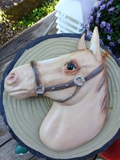 Vintage 3D HORSE HEAD WALL HANGING Hand Painted Excellent Condition HORSE HEAD picture