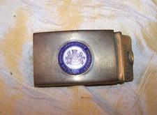 VINTAGE Pennsylvania State University (Penn State) brass seal belt buckle - OLD picture