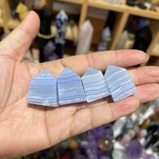 4PCS Wholesale Natural Blue Lace Agate Obelisk Tower Point Crystal Random picture